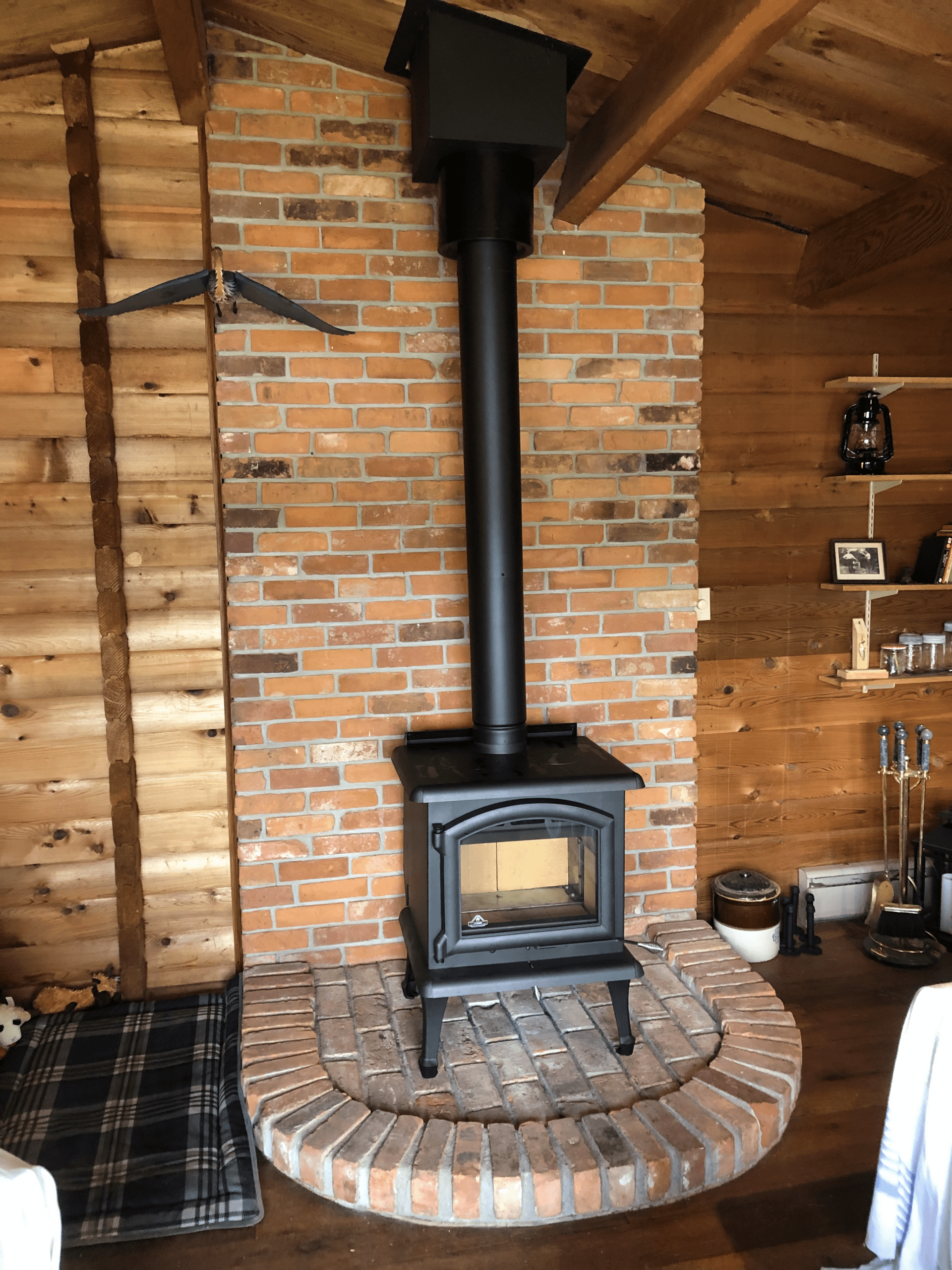 wood-stove-on-brick | WellSwept Chimneys